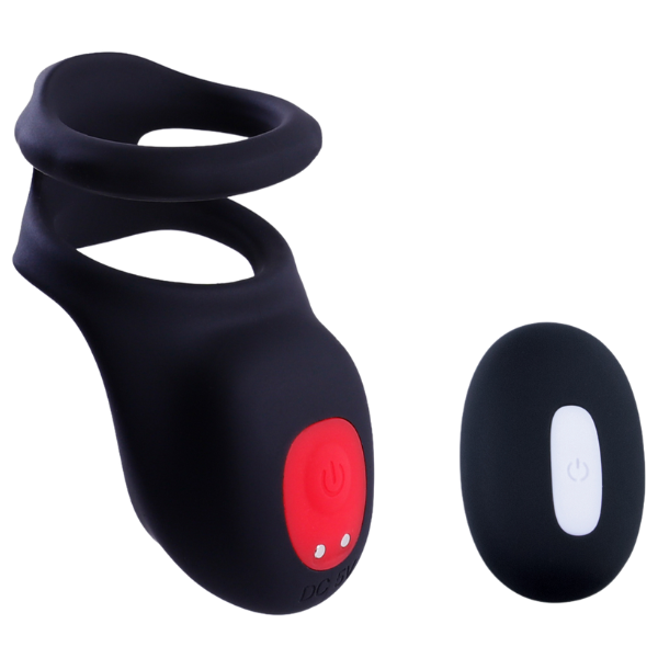 Excellent Power Giga Booster - Cock & Scrotal Ornament With Clit Stimulator (Black)