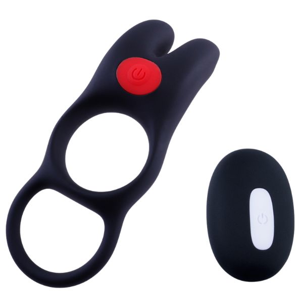 Excellent Power Giga Booster - Cock & Scrotal Ornament With Clit Stimulator (Black)