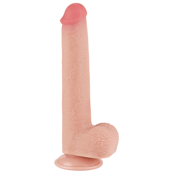 Lovetoy 9" Sliding Skin Dual Layer Dong (Flesh)