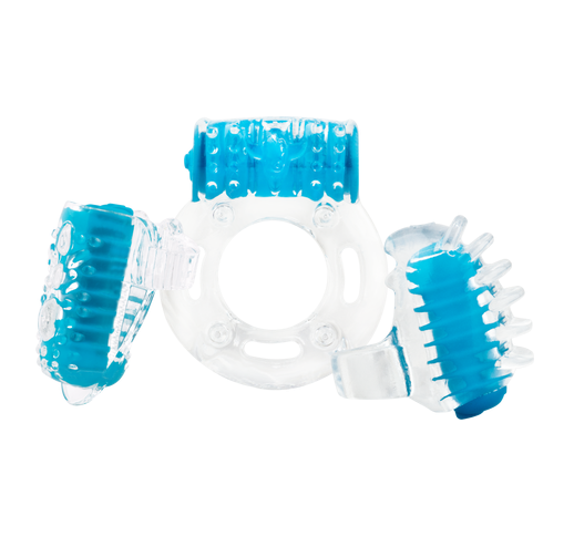 ScreamingO Vibroman Couples Vibrating Finger/Tongue/Cock Ring - Blue