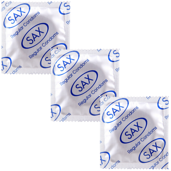 Sax Max Regular Smooth Latex Condoms 53mm Bulk 144