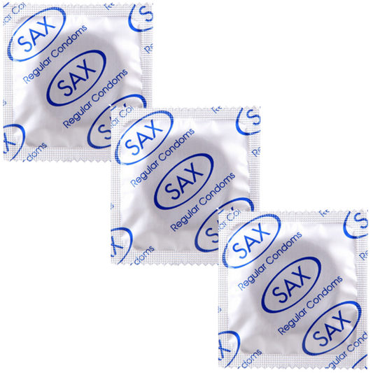 Sax Max Regular Smooth Latex Condoms 53mm Bulk 144