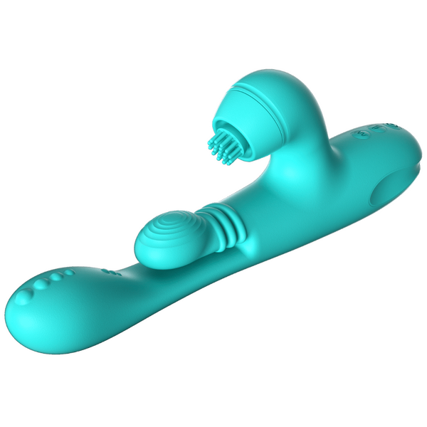 Amovibe Sensa Sway G-Spot Rabbit Vibrator w Replacement Sleeves Teal