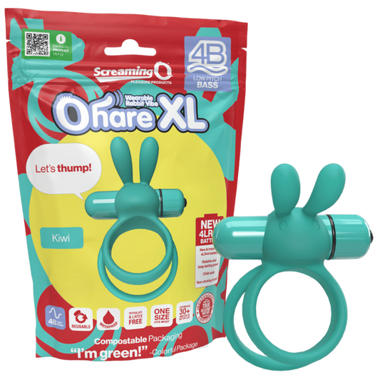 ScreamingO 4B Ohare XL Vibrating Rabbit Ears Cock Ring - Kiwi