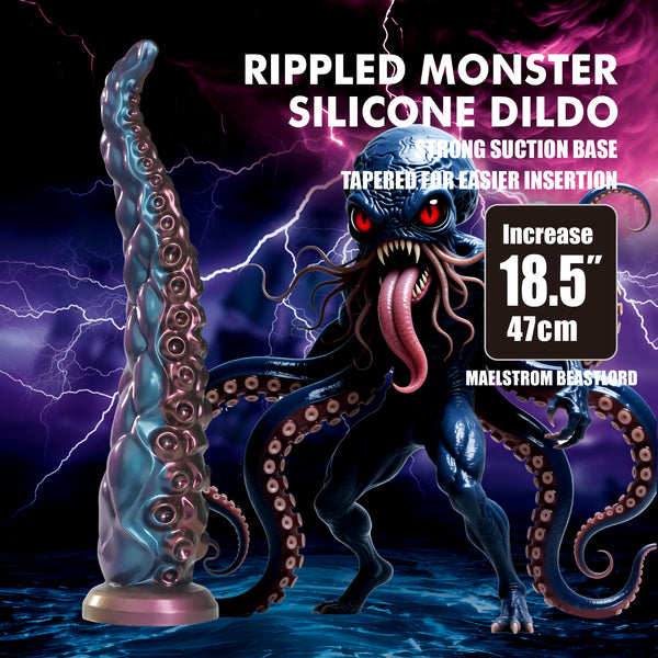 Power Monsters Maelstrom Beastlord 18.5" Rippled Monster Silicone Fantasy Dildo