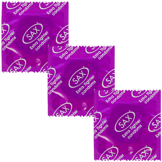 Sax Extra Tighter Fit Smooth Latex Condoms 46mm Bulk 144