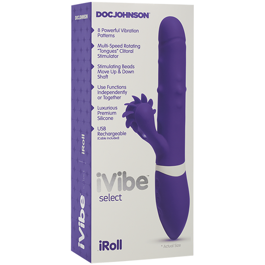 Doc Johnson iVibe iRoll Beaded Rabbit Vibrator Purple