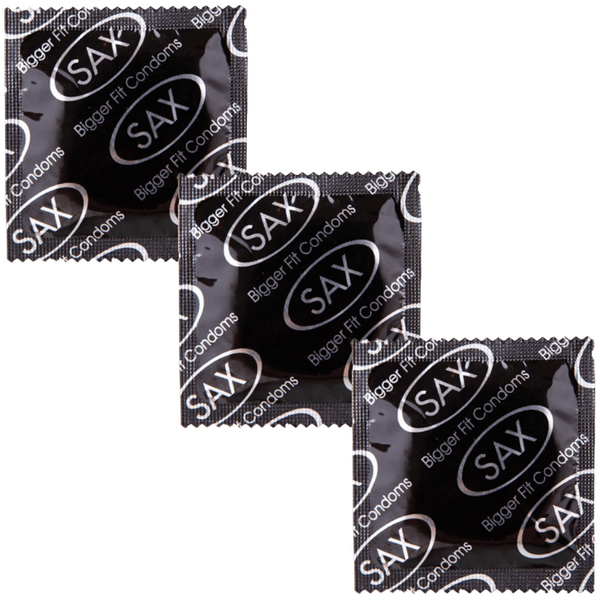 Sax Max Bigger Fit Smooth Latex Condoms 56mm Bulk 144