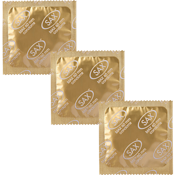 Sax Max Fit Smooth Latex Condoms 60mm Bulk 144