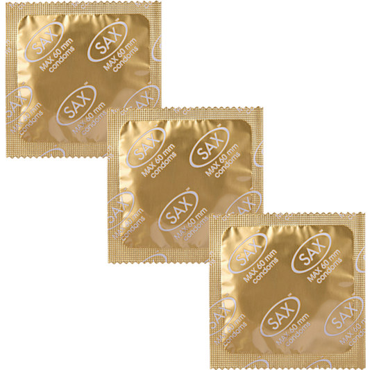 Sax Max Fit Smooth Latex Condoms 60mm Bulk 144