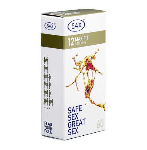 Sax Max Fit Latex Condoms 60mm - Max Fit 12's