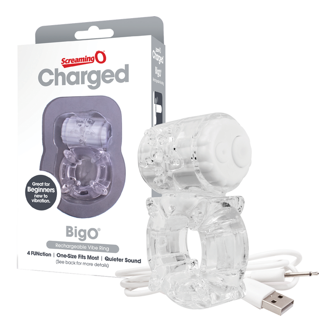 ScreamingO Charged BigO Vibrating Cock Ring - Clear