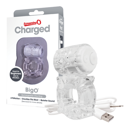 ScreamingO Charged BigO Vibrating Cock Ring - Clear