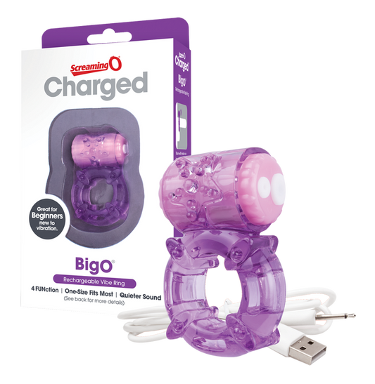ScreamingO Charged BigO Vibrating Cock Ring - Purple