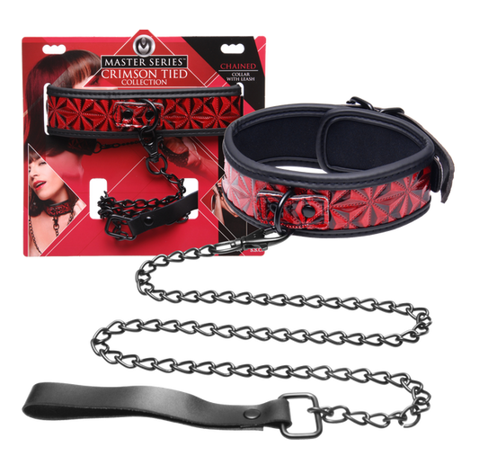 Master Series Crimson Tied Collar With Leash