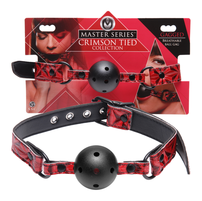 Master Series Crimson Tied Breathable Ball Gag