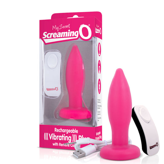 ScreamingO My Secret Charged Vibrating Plug With Remote (Pink)