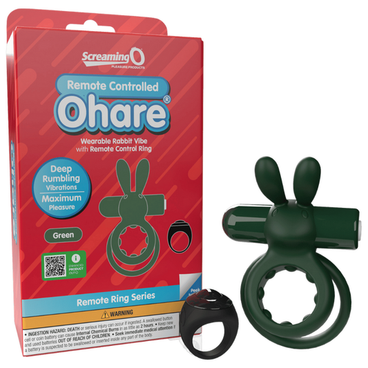 ScreamingO Ohare Wearable Rabbit Vibe Cock Ring with Remote Control Ring Green