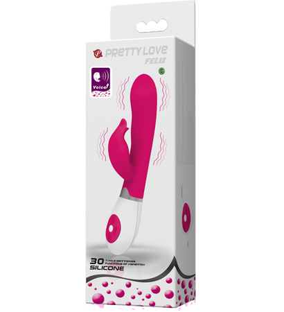Pretty Love Felix Silicone Voice Control Rabbit Vibrator Pink