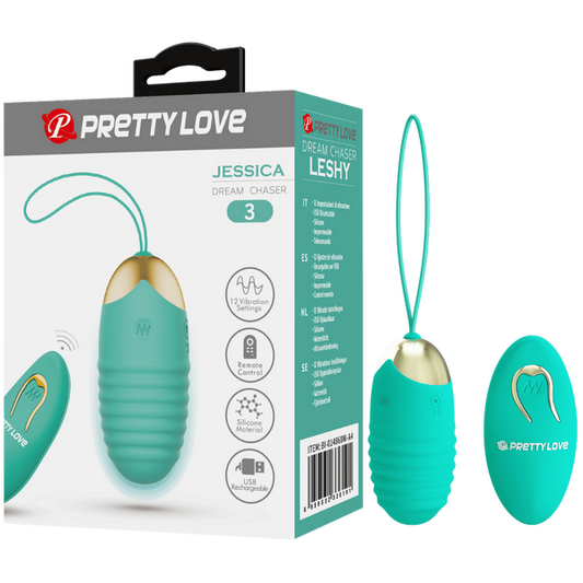 Pretty Love Dream Chaser Jessica Vibrating Egg w Remote (Seafoam)
