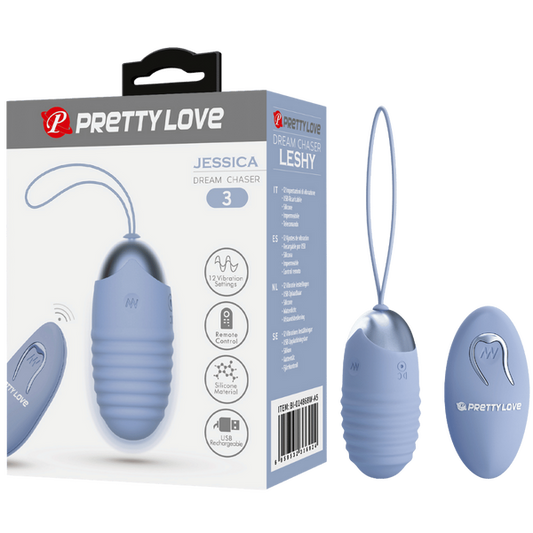 Pretty Love Dream Chaser Jessica Vibrating Egg w Remote (Blue)