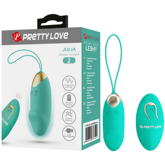 Pretty Love Dream Chaser Julia Vibrating Egg w Remote (Seafoam)