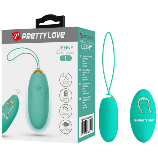 Pretty Love Dream Chaser Jenny Vibrating Egg w Remote (Seafoam)