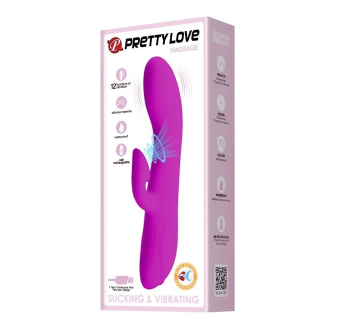 Pretty Love Flirt Clit Suction Rabbit Vibrator (Purple)