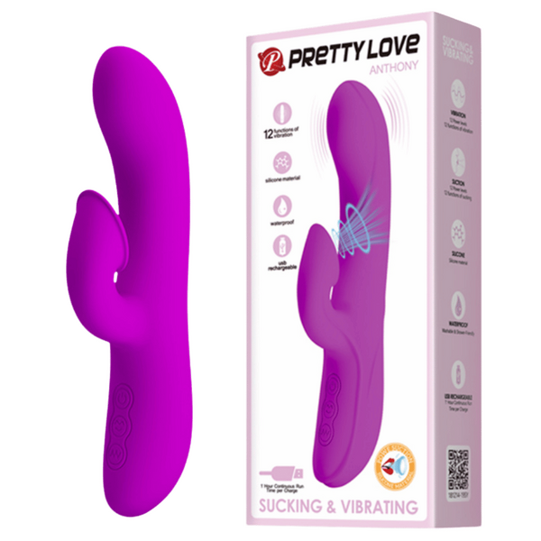 Pretty Love Anthony Clit Suction Rabbit Vibrator (Purple)