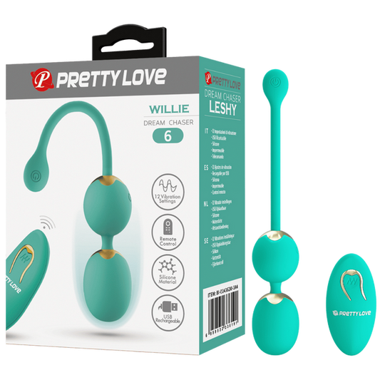 Pretty Love Dream Chaser Willie Vibrating Kegels w Remote (Seafoam)