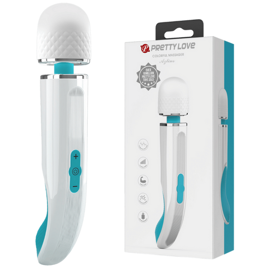 Pretty Love Charming Massage Wand 9.4" Blue/White