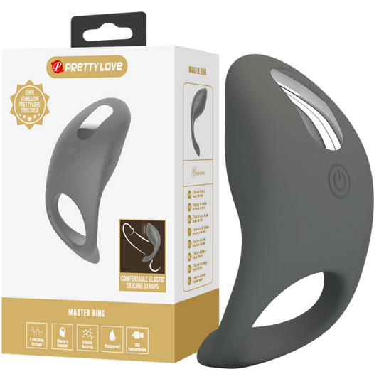 Pretty Love Master Ring - Gemma Vibrating Couples Cock Ring (Grey)