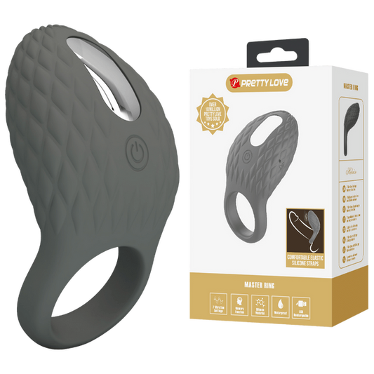 Pretty Love Master Ring - Helious Vibrating Couples Cock Ring (Grey)