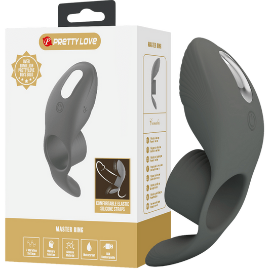 Pretty Love Master Ring - Cumulus Vibrating Couples Cock Ring (Grey)