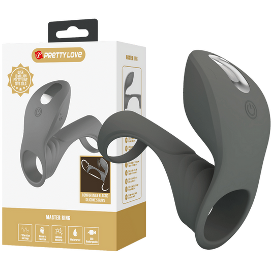 Pretty Love Master Ring - Cirrus Vibrating Couples Cock Ring (Grey)