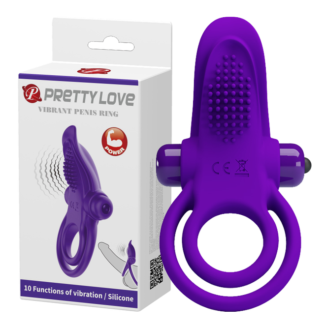 Pretty Love Vibrant Penis Ring - Couples Cock Ring Purple