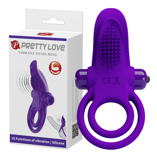 Pretty Love Vibrant Penis Ring - Couples Cock Ring Purple