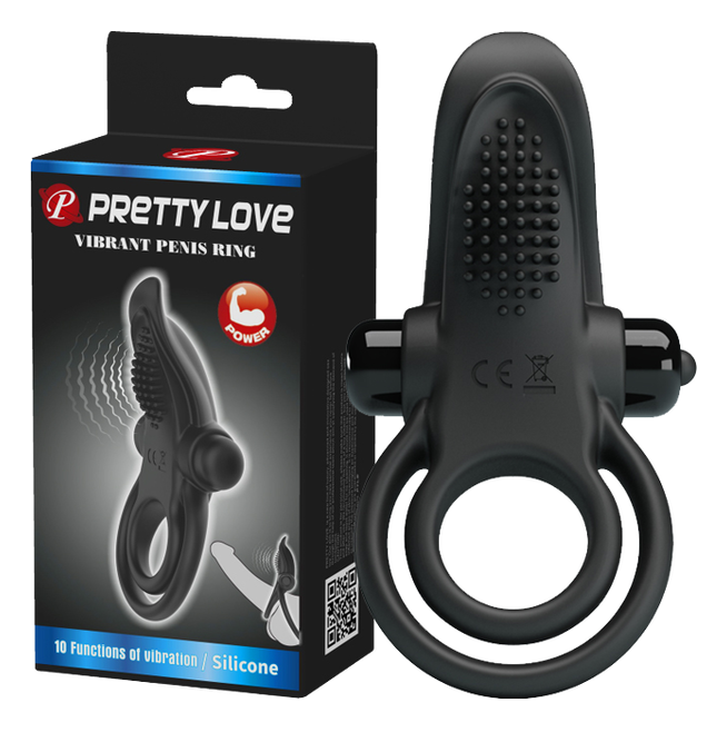 Pretty Love Vibrant Penis Ring - Couples Cock Ring Black