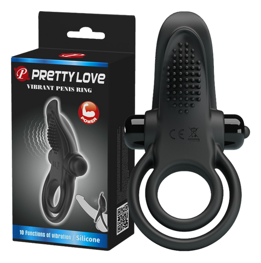 Pretty Love Vibrant Penis Ring - Couples Cock Ring Black