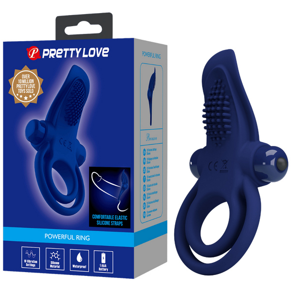Pretty Love Powerful Ring Bronson Vibrating Cock Ring Navy Blue
