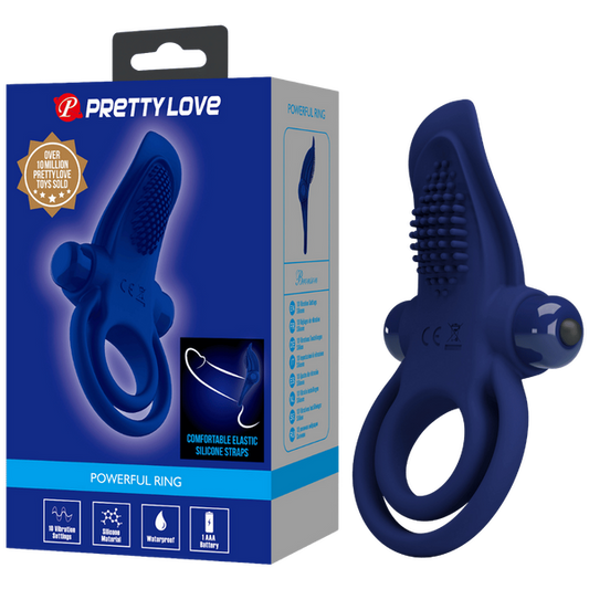 Pretty Love Powerful Ring Bronson Vibrating Cock Ring Navy Blue