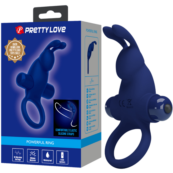 Pretty Love Powerful Ring Jiro Vibrating Cock Ring Navy Blue
