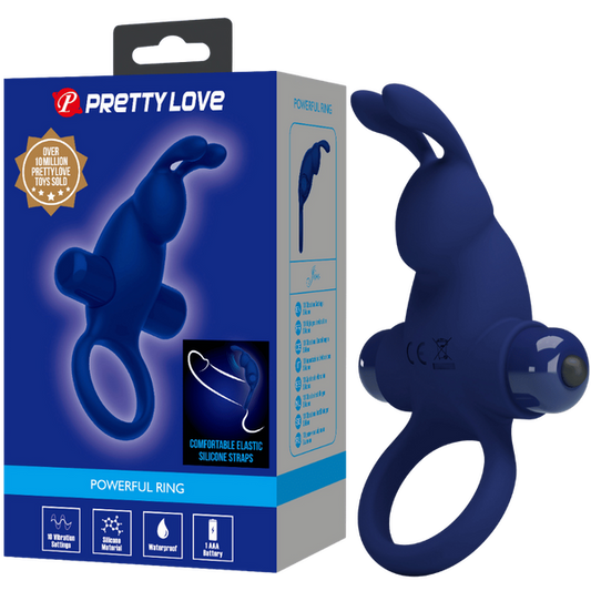 Pretty Love Powerful Ring Jiro Vibrating Cock Ring Navy Blue