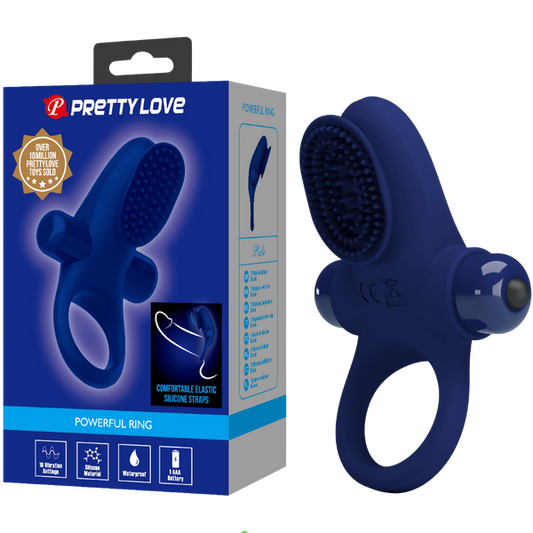 Pretty Love Powerful Ring Palle Vibrating Cock Ring Navy Blue