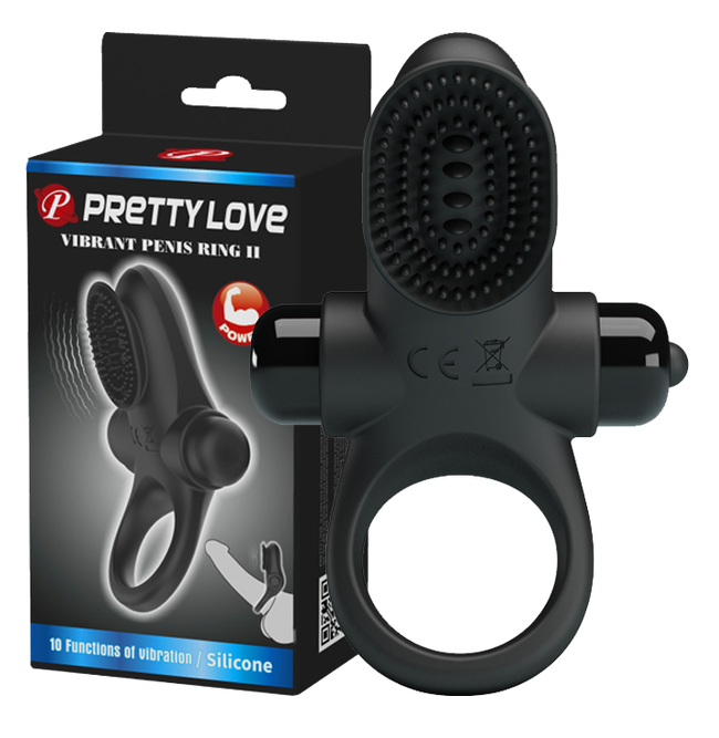 Pretty Love Vibrant Penis Ring II - Couples Cock Ring Black