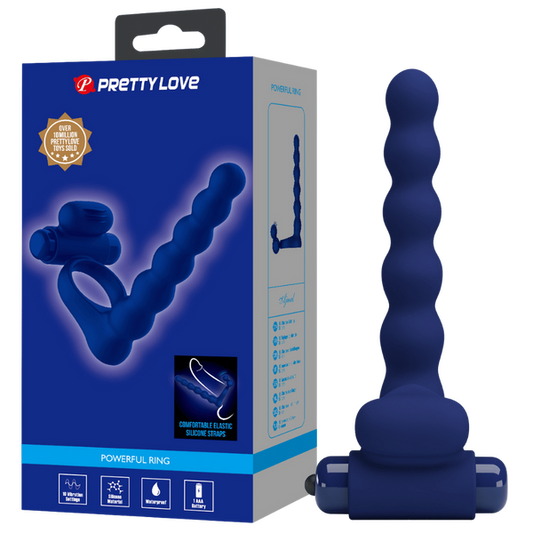 Pretty Love Powerful Ring Ajmal Vibrating Cock Ring Navy Blue