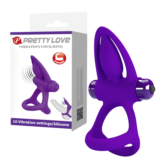 Pretty Love Vibrating Couples Cock Ring Purple