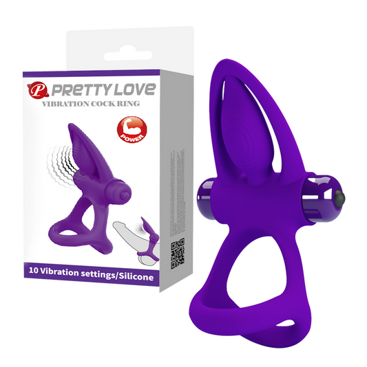 Pretty Love Vibrating Couples Cock Ring Purple