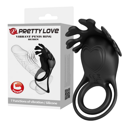 Pretty Love Vibrating Cock Ring Ruben (Black)