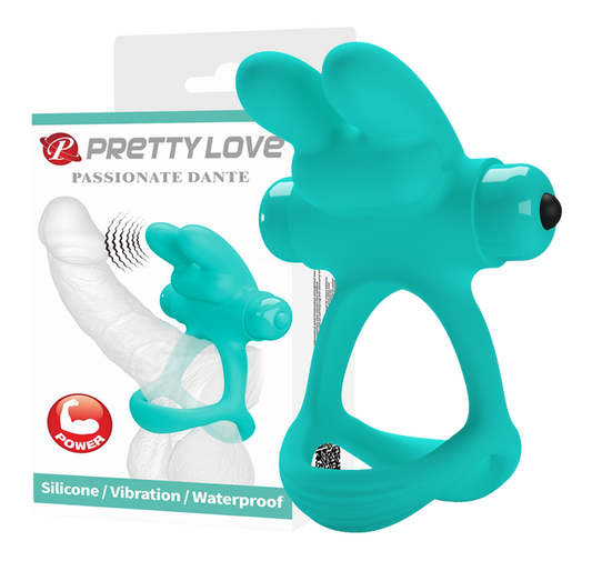 Pretty Love Passionate Dante Couples Vibrating Cock Ring Blue